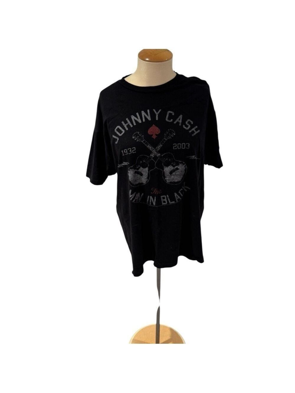 Black Graphic Tee - Johnny Cash Design - size L